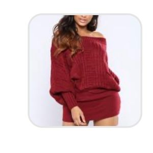 Maroon sweater fashion nova XS